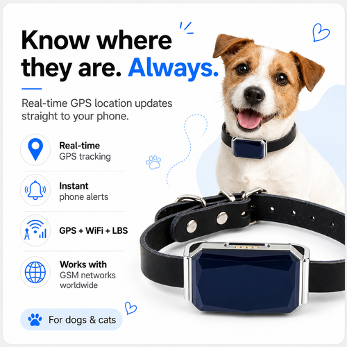 GPS Pet Tracker Collar for Lost Pet Location Tracking
