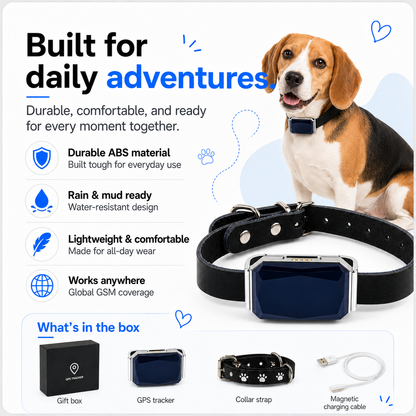 GPS Pet Tracker Collar for Lost Pet Location Tracking