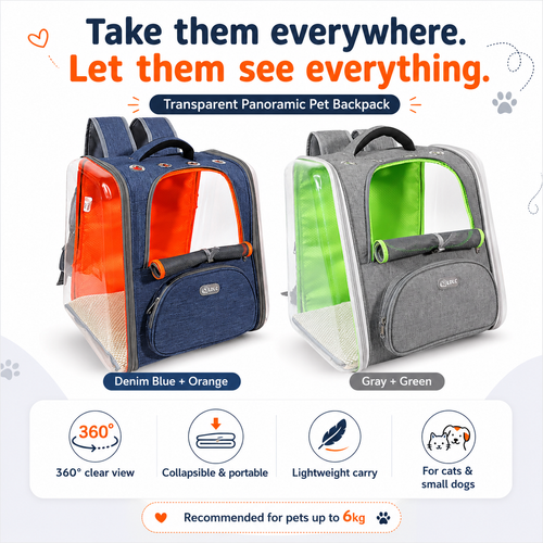 Large Capacity Transparent PET Pet Backpack