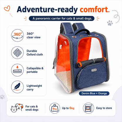Large Capacity Transparent PET Pet Backpack
