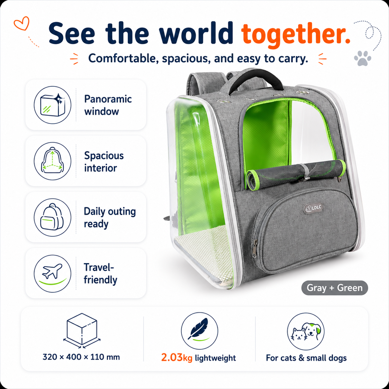 Large Capacity Transparent PET Pet Backpack