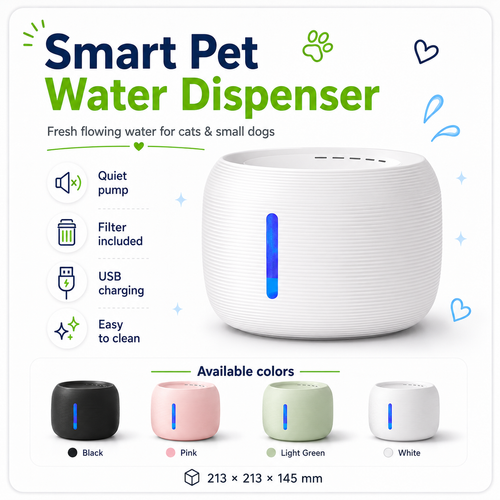 Automatic Cat and Dog Water Fountain - Smart Flowing Pet Water Dispenser