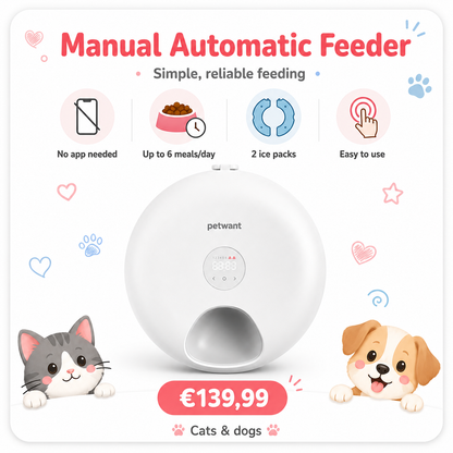 Smart WiFi 6-Meal Automatic Cat & Dog Feeder with App Control and Ice Packs